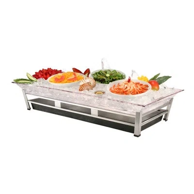 Cal-mil Large Ultimate Ice Housing System With Ice Pan, Water Contaminant Unit, And Led Lighting - 24" X 48" In Platinum