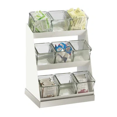 Cal-mil Luxe Condiment Display With Glass Jars In Stainless Steel