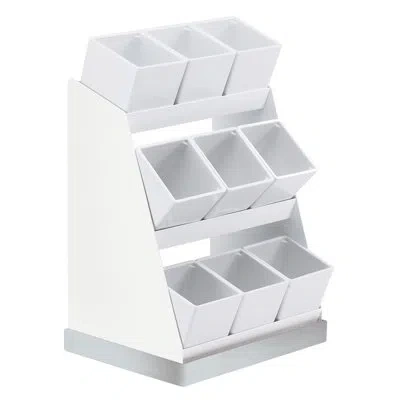 Cal-mil Luxe Condiment Display With Melamine Jars In Stainless Steel