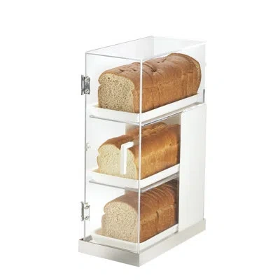 Cal-mil Luxe Three Tier Bread Case - 7" X 14" X 20 1/4" In Stainless Steel