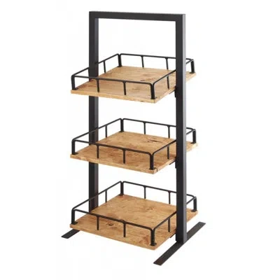 Cal-mil Madera 3 Tier Merchandiser In Black;brown