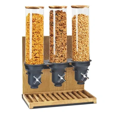 Cal-mil Madera 4.5 Liter Triple Canister Cereal Dispenser In Brown