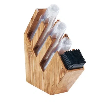 Cal-mil Madera Cup, Lid, And Straw Organizer In Brown