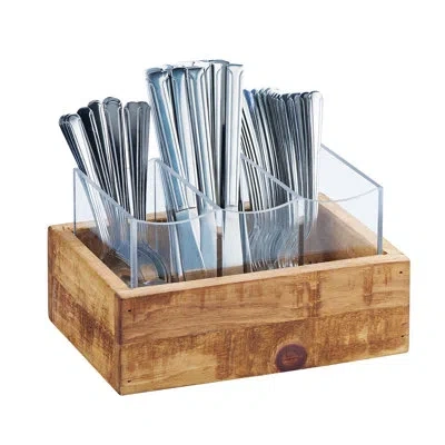 Cal-mil Madera Flatware Display In Brown;clear