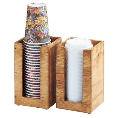 Cal-mil Madera Single Countertop Cup And Lid Organizer In Brown