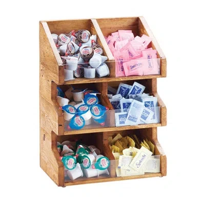 Cal-mil Madra 3 Tier, 6 Bin Condiment Display With Clear Bin Face In Brown