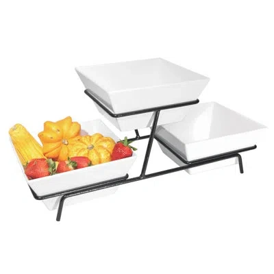 Cal-mil Melamine 2 Tier Bowl Display In White