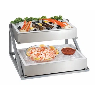 Cal-mil Metal 2-tier Angled Ice Housing Display Riser - 26 1/8" X 26" X 14 1/8"