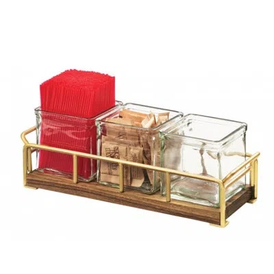 Cal-mil Mid-century 13 1/2" X 4 1/2" X 4 3/4" Jar Organizer In Chrome