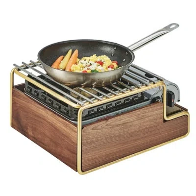 Cal-mil Mid-century Butane Stove Frame In Brass