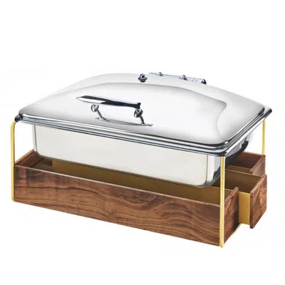 Cal-mil Mid-century Chafer With Trim In Brass