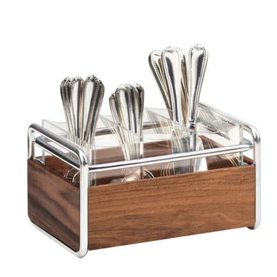 Cal-mil Mid-century Flatware Organizer In Chrome