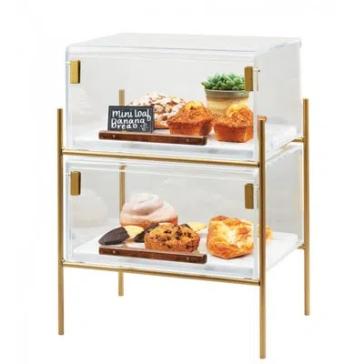 Cal-mil Mid-century Pastry Case With Frame In Brass