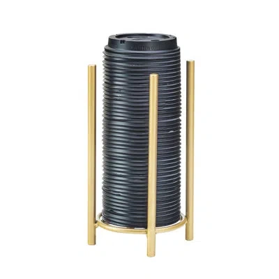 Cal-mil Mid-century Single Countertop Cup And Lid Organizer In Brass
