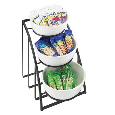 Cal-mil Mission Black Round Bowl Display Stand