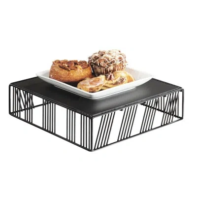 Cal-mil Portland Black Square Metal Riser - 12" X 12" X 3 1/4"