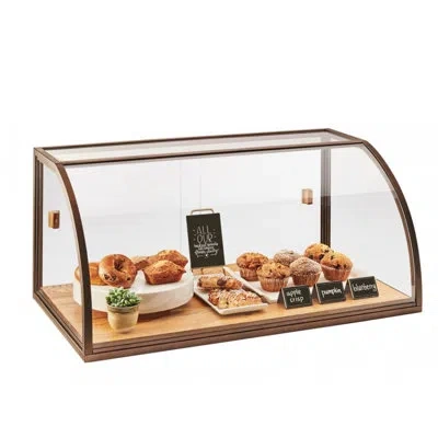 Cal-mil Sierra Sliding Door Case - Self Serve In Brown