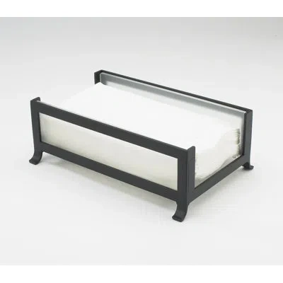 Cal-mil Soho Napkin Holder With Frosted Glass Sides In Black