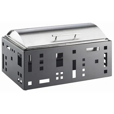 Cal-mil Squared 9 Qt. Roll Top Chafer In Black