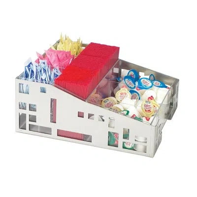 Cal-mil Squared Condiment Organizer In Stainless Steel