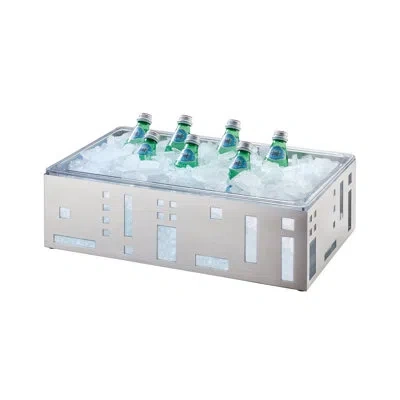 Cal-mil Squared Ice Housing With Clear Pan In Stainless Steel