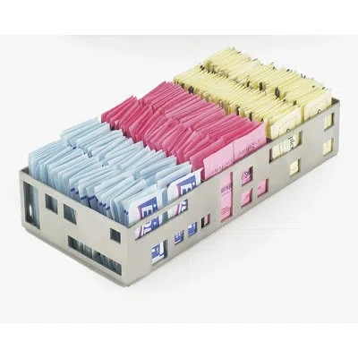 Cal-mil Squared Packet Organizer In Stainless Steel