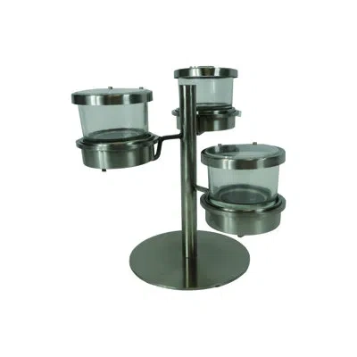 Cal-mil Stainless Steel 3 Tier Mixology Display - 16oz Jars With Hinged Lid