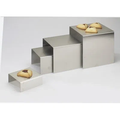 Cal-mil Stainless Steel Riser - 6" X 4" In Silver