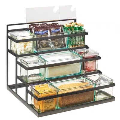 Cal-mil Stair-step Condiment Station In Black