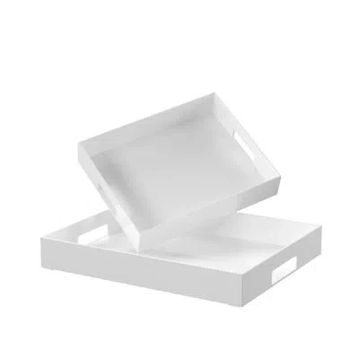 Cal-mil White Abs Room Service Tray With Handles
