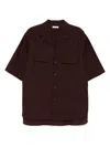 Calmlence 오픈 칼라 셔츠 In Brown