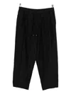 Calmlence Double Pleated Tapered Trousers In Black