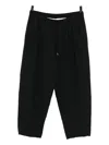 Calmlence Double Pleated Tapered Trousers In Black