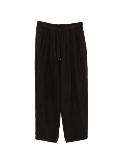 Calmlence Drawstring Wide-leg Trousers In Brown