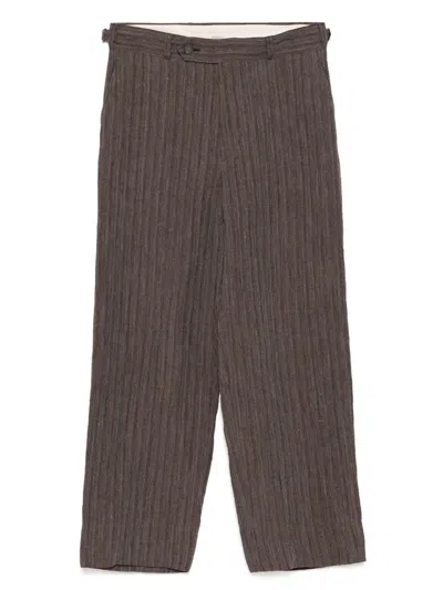 Calmlence No Pleated Wide-leg Trousers In Brown