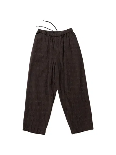 Calmlence Pinstripe-pattern Straight-leg Trousers In Brown