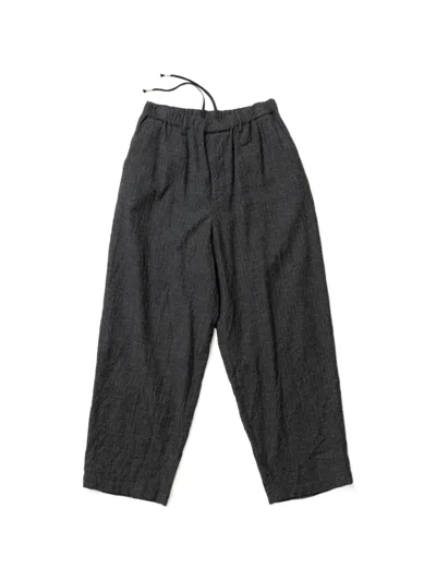 Calmlence Pinstripe-print Drawstring-waist Trousers In Gray