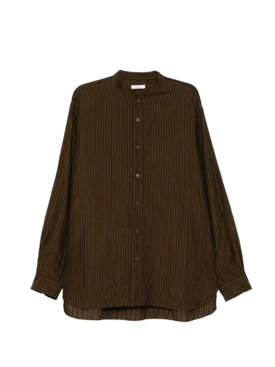 Calmlence Striped Shirt In Brown