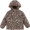 Calonie Kids' Alex Reversible Down Hooded Puffer Jacket In Brown