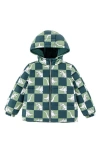 Calonie Kids' Alex Reversible Down Hooded Puffer Jacket In Green