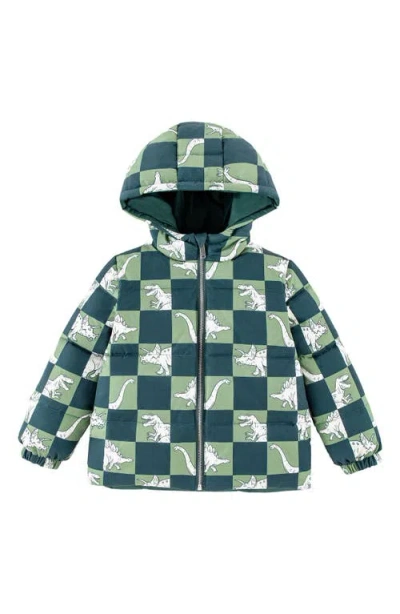 Calonie Babies'  Kids' Alex Reversible Down Hooded Puffer Jacket In Green