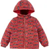 Calonie Kids' Alex Reversible Down Hooded Puffer Jacket In Red