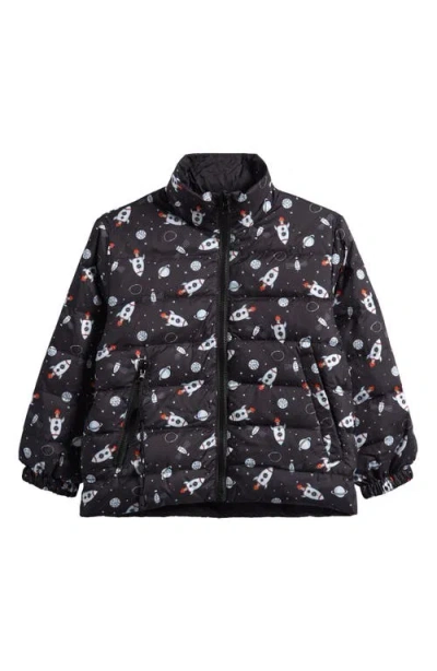 Calonie Babies'  Kids' Blake Reversible Down Puffer Jacket In Animal Print