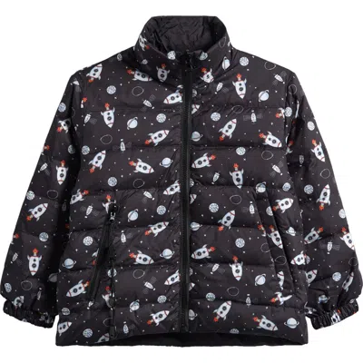 Calonie Kids' Blake Reversible Down Puffer Jacket In Black