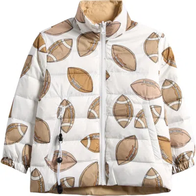 Calonie Kids' Blake Reversible Down Puffer Jacket In Brown
