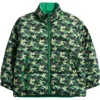 Calonie Kids' Blake Reversible Down Puffer Jacket In Green
