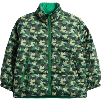 Calonie Kids' Blake Reversible Down Puffer Jacket In Green