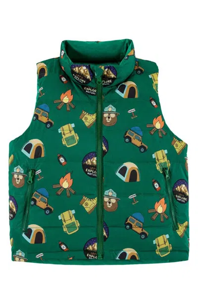 Calonie Kids' Casey Puffer Vest In Green