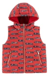 Calonie Kids' Dylan Reversible Down Hooded Puffer Vest In Red