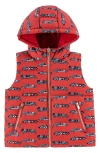 Calonie Kids' Dylan Reversible Down Hooded Puffer Vest In Red